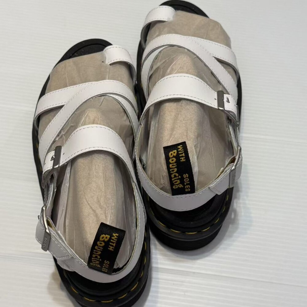 Dr. Martens Women's Voss II Iridescent Leather Strap Platform Sandals US10